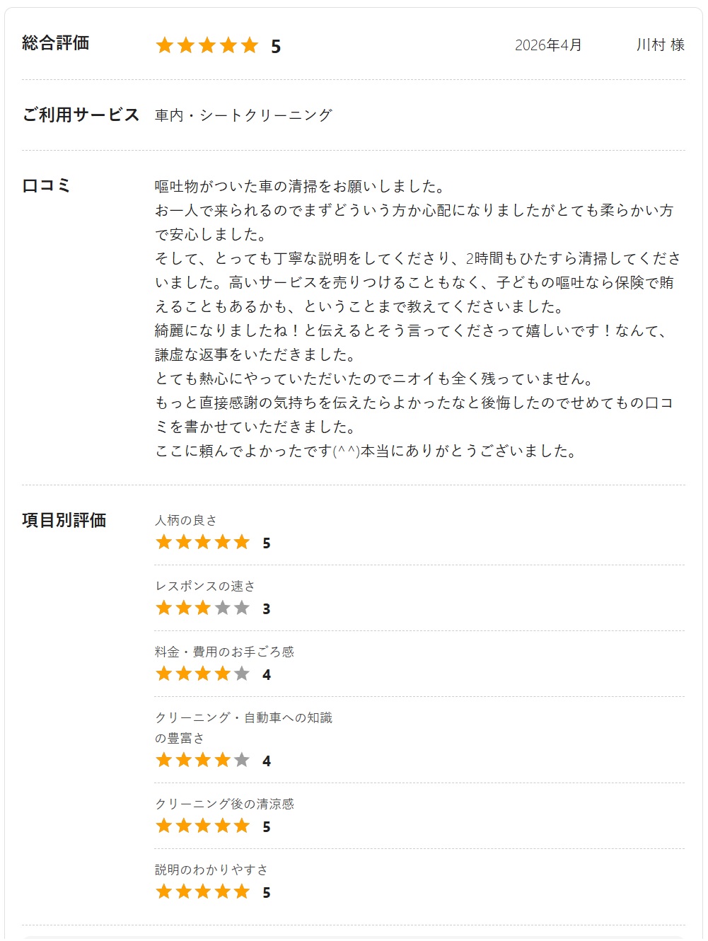 お客様の口コミ1