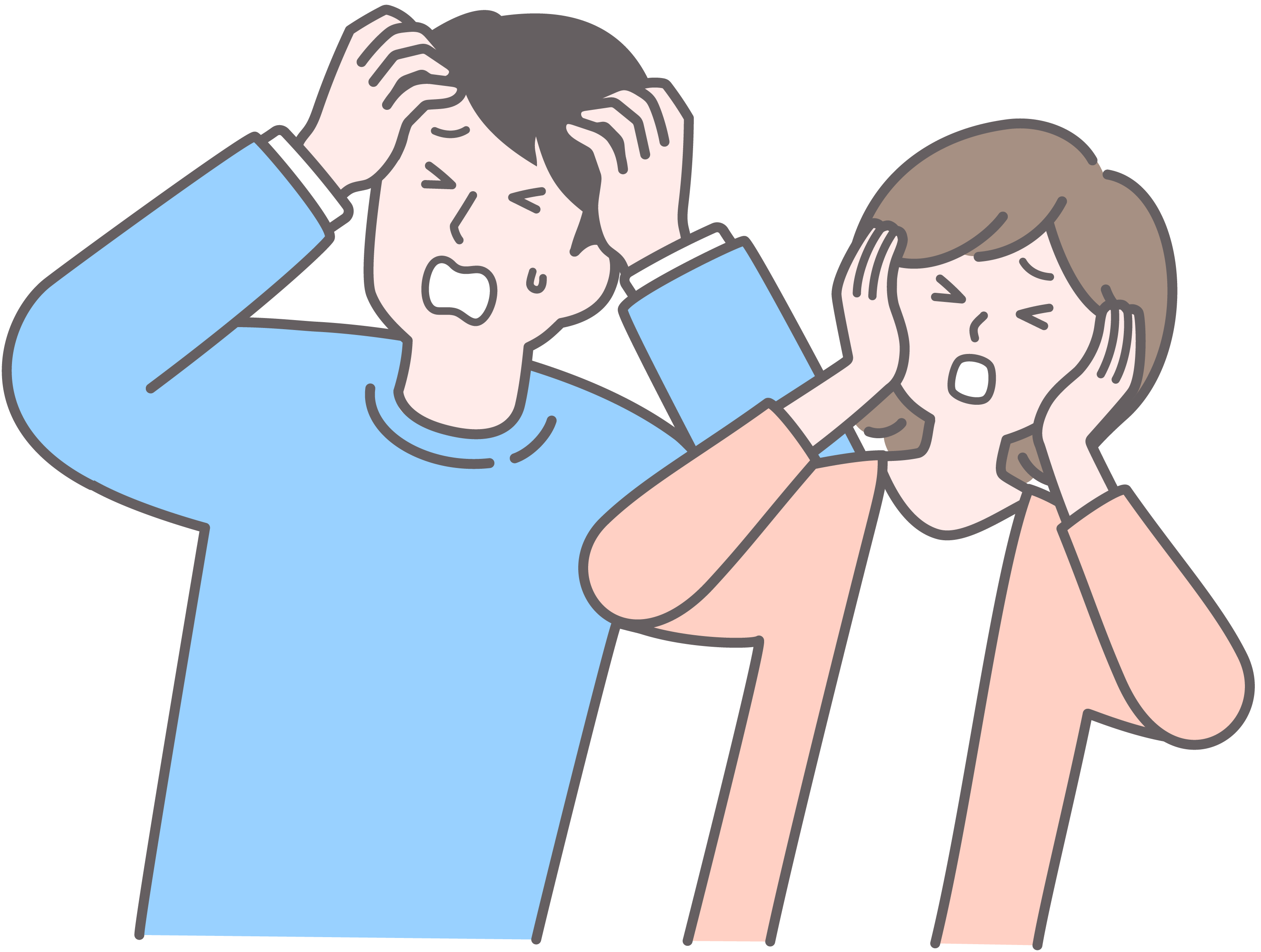 車内の汚れや臭いで悩んでいる人のイラスト